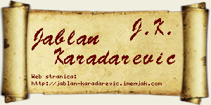 Jablan Karadarević vizit kartica